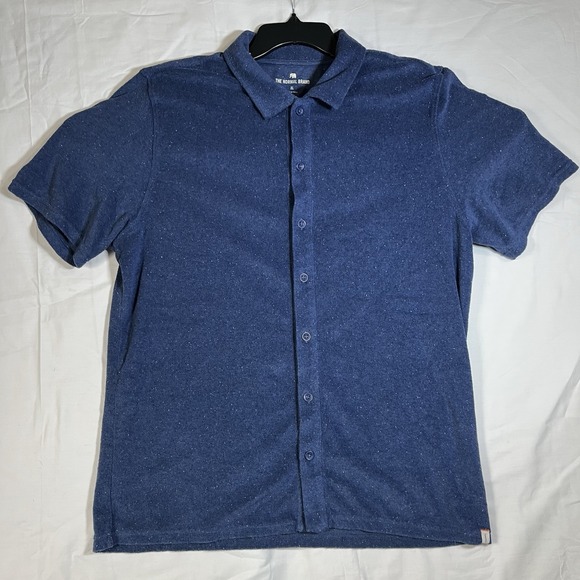 The Normal Brand Shirt Mens XLblue Terry Cloth Button Up Short Sleeve - Picture 1 of 7